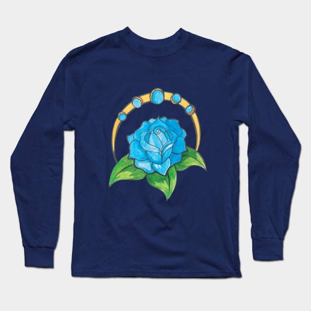 Blue rose Long Sleeve T-Shirt by CréaTiff